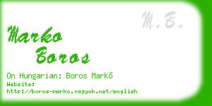 marko boros business card